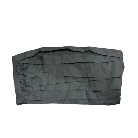 O.P.T Black Strapless Bandeau Top with Pleated Detail and Elastic‎ Back A9 - Picture 1 of 4